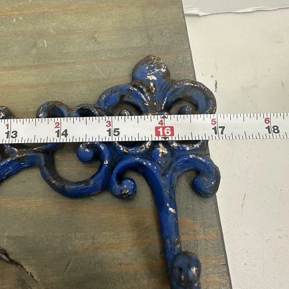 Vintage Rustic Cast Iron Scroll Victorian Wall Mount Coat Towel Hooks 5 Hooks